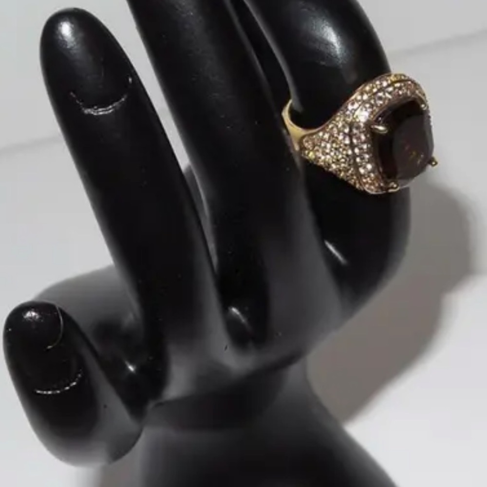 Smokey topaz 925 silver ring size 6.5